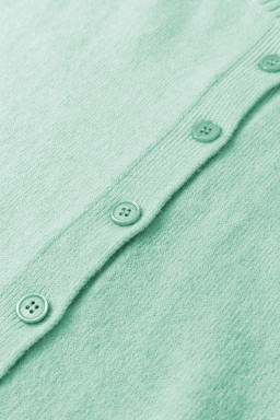 Moonlight Jade 3/4 Sleeve Boxy Knit Button Down Sweater Cardigan