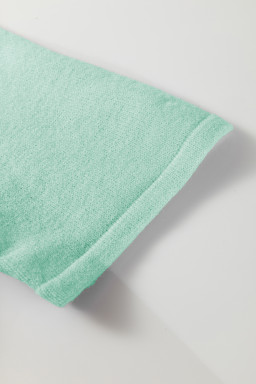 Moonlight Jade 3/4 Sleeve Boxy Knit Button Down Sweater Cardigan