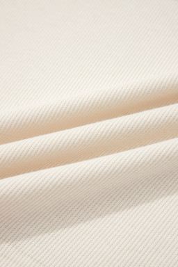 Jet Stream Solid Color Contrast Textured Patchwork Raw Edge 2pcs Short Set