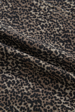 Brown Leopard Print Slim Denim Vest