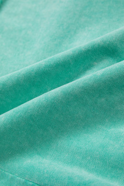 Sea Green Mineral Washed Drawstring Elastic Waist Raw Cut Shorts