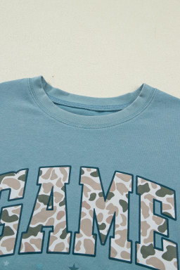 Stone Blue Camo GAME DAY Graphic T Shirt