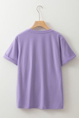 Wisteria Easter Floral Cross Christian Casual Tee