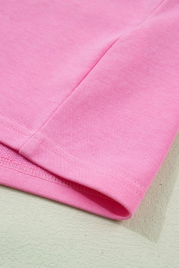 Sachet Pink Striped Frilled Collar Short Sleeve Blouse