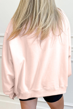 Apricot Pink Vibrant Easter Egg Sequin Mock Neck Sweatshirt