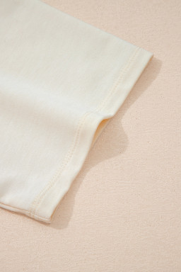 Jet Stream Floral Patched Raw Seam Big Flower Oversize Tee