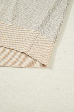 Parchment Horse Shoe Print Color Block Trim Round Neck Sleeveless Sweater