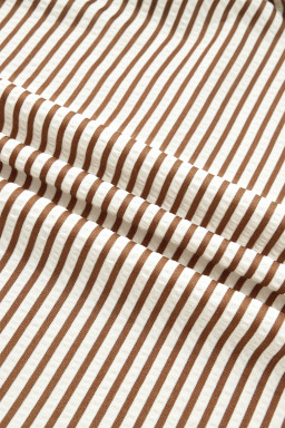 Brown Stripe Plus Size Slit V Neck Tiered Flutter Sleeve Maxi Dress