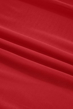 Fiery Red Sheer Mesh Patchwork High Neck Long Sleeve Top