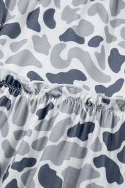 Beige Camo Print Wide Leg Casual Pants