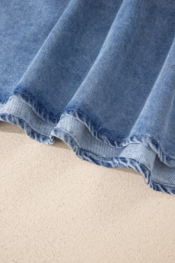 Myosotis Denim Pleated Patchwork Sleeveless Top