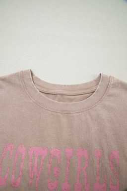 Smoke Gray COWGIRLS DONT CRY Western Graphic Mineral Wash Tank Top