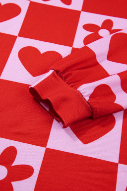 Red Dotted Heart Festive Valentine Blouse