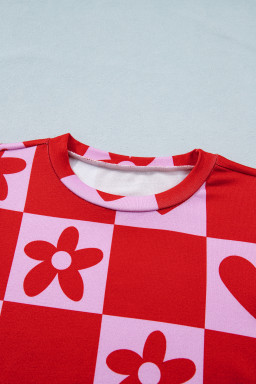 Red Dotted Heart Festive Valentine Blouse