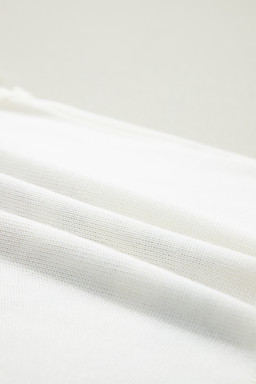 White Retro Floral Print Scalloped Square Neck Knit Sweater Vest