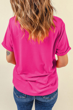 Rose Red Cow Spots Cute Bow Bunny Easter Graphic Tee