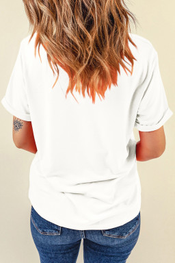White Mississippi Patriotic MS Printed T Shirt
