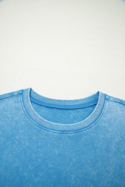 Blue Mineral Washed Oversized Tee