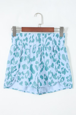 Beau Blue Leopard High Waisted Athletic Shorts