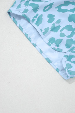 Beau Blue Leopard High Waisted Athletic Shorts