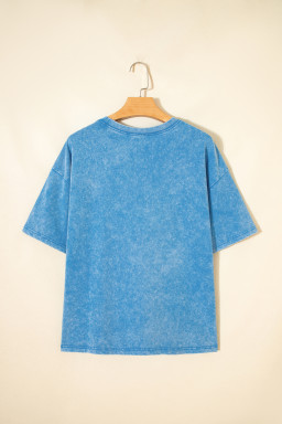 Blue Mineral Washed Oversized Tee