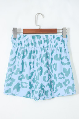 Beau Blue Leopard High Waisted Athletic Shorts