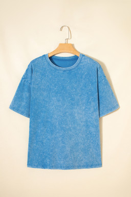 Blue Mineral Washed Oversized Tee