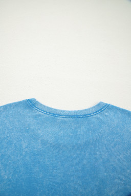 Blue Mineral Washed Oversized Tee