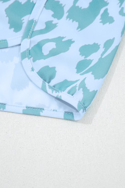 Beau Blue Leopard High Waisted Athletic Shorts