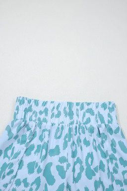 Beau Blue Leopard High Waisted Athletic Shorts