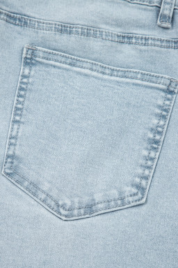 Beau Blue Frayed Cropped Straight Jeans