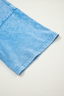 Blue Mineral Washed Oversized Tee