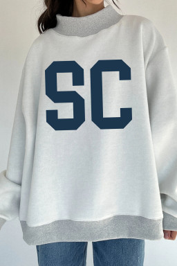 Light Grey SOUTHCAROLINA/ SC Double Side Printed Mock Neck Sweatshirt
