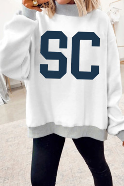 Light Grey SOUTHCAROLINA/ SC Double Side Printed Mock Neck Sweatshirt