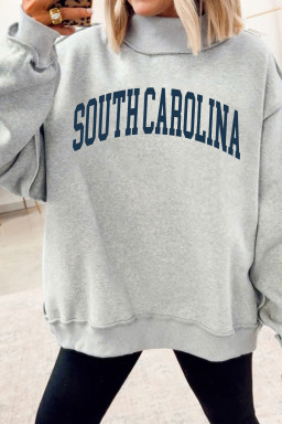 Light Grey SOUTHCAROLINA/ SC Double Side Printed Mock Neck Sweatshirt