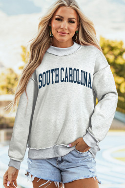 Light Grey SOUTHCAROLINA/ SC Double Side Printed Mock Neck Sweatshirt