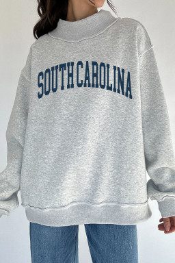 Light Grey SOUTHCAROLINA/ SC Double Side Printed Mock Neck Sweatshirt