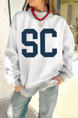 Light Grey SOUTHCAROLINA/ SC Double Side Printed Mock Neck Sweatshirt