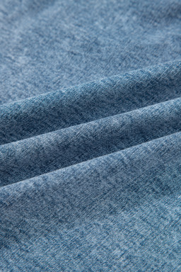 Ashleigh Blue Denim Pearl Embellished Elastic Waist Mini Skort