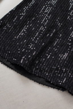 Black Sequin Wide Leg Pants