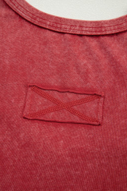 Red Dahlia Mineral Wash V Neck Tank Top