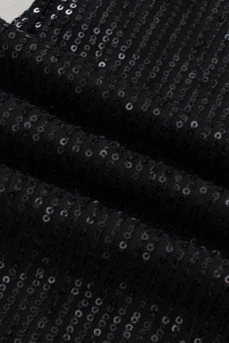 Black Sequin Wide Leg Pants