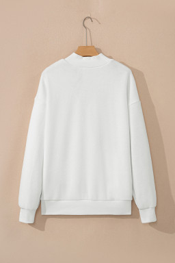 White DUKE BLUE/ BLUE DEVILS Reversible Printed Mock Neck Sweatshirt