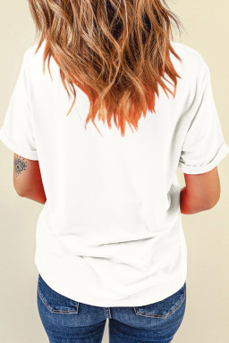 White Preppy Soccer Doodle Tee