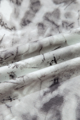 Gray Abstract Woodland Print Slim Fitted T Shirt