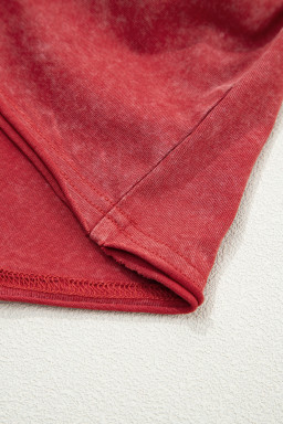 Red Dahlia Mineral Wash V Neck Tank Top