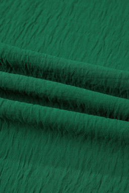 Evergreen Solid Color Textured Crossed Waist Loose Pants