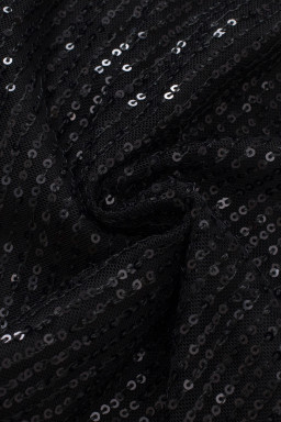 Black Sequin Wide Leg Pants