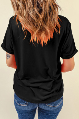 Black Kick Soccer Retro Printed T Shirt