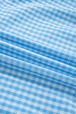 Sky Blue Knot Back Ruffled Short Sleeve Gingham Maxi Dress